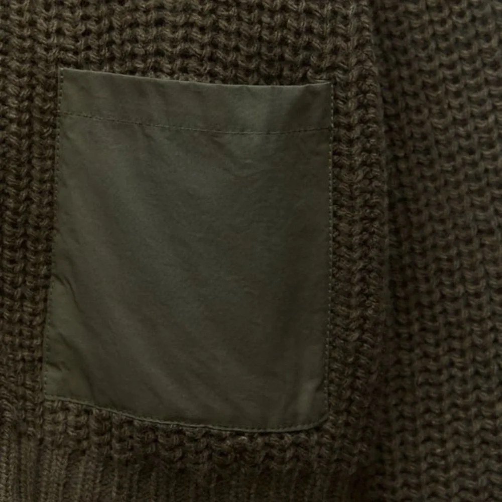 NWT Zara Green Knit Cardigan Cropped Style Zara combination nit cardigan with p - Picture 7 of 16